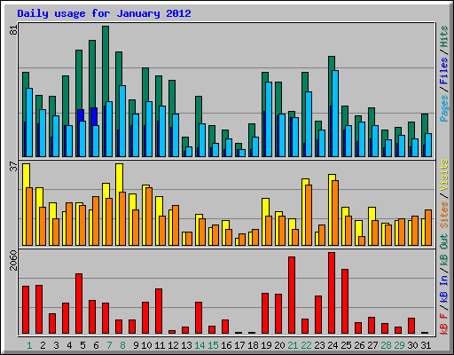 Daily usage for January 2012