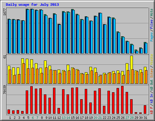 Daily usage for July 2013