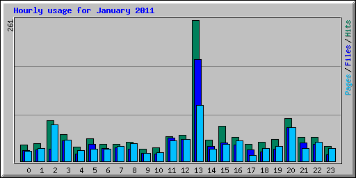 Hourly usage for January 2011