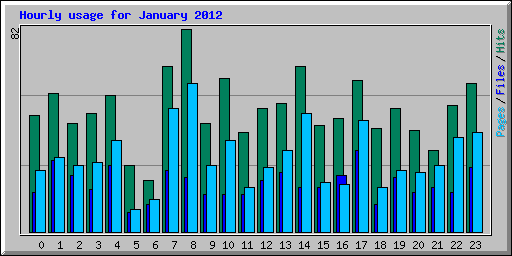 Hourly usage for January 2012