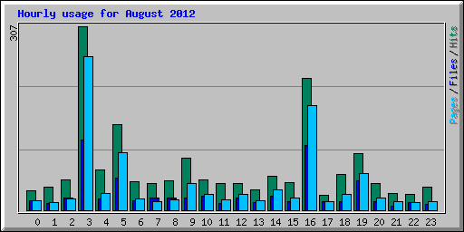 Hourly usage for August 2012