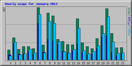 Hourly usage for January 2013