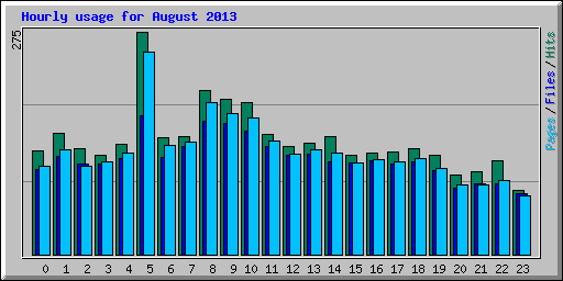 Hourly usage for August 2013